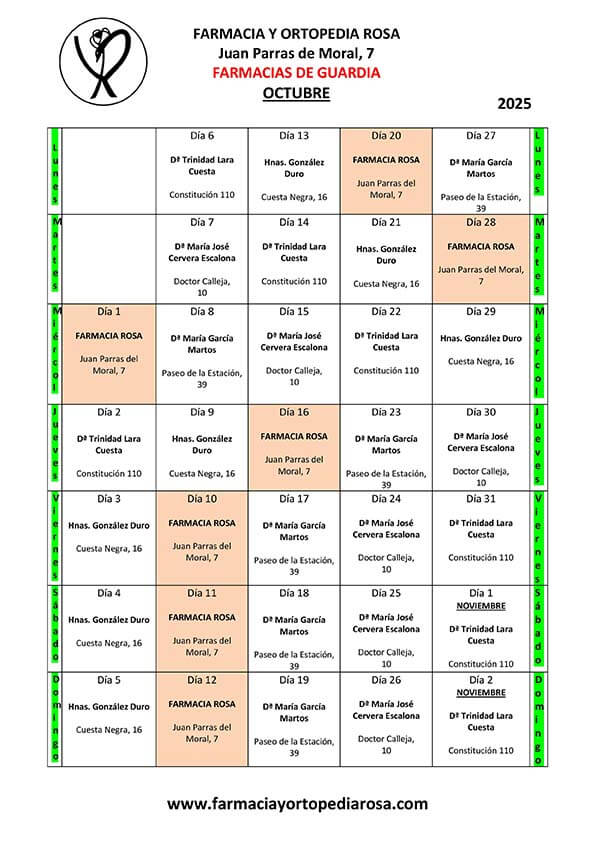 Farmacias de guardia en Torredelcampo Octubre 2025, ofrecido por Farmacia y Ortopedia Rosa